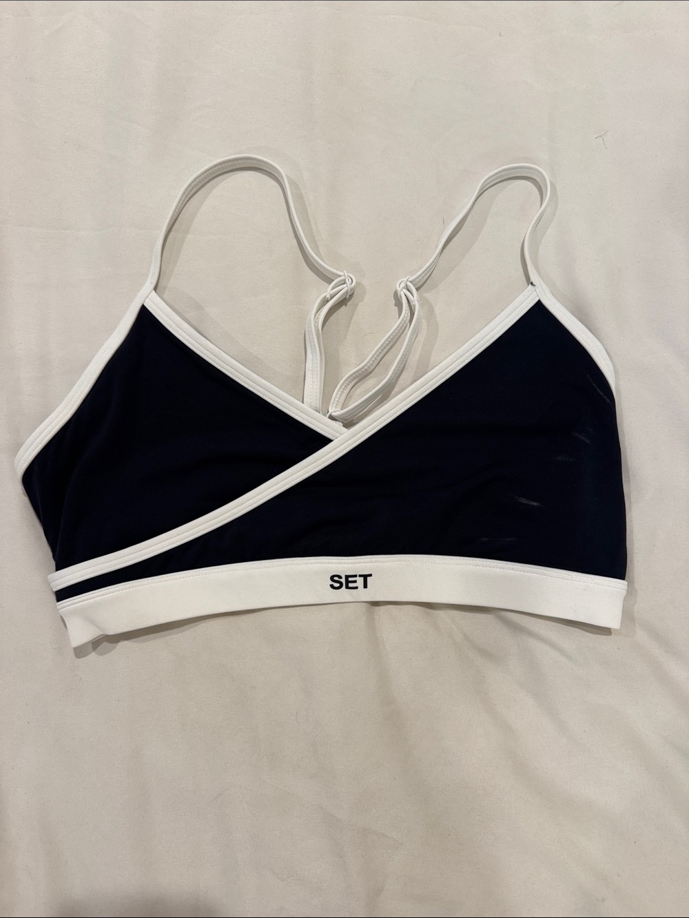 SET Active Airluxe Black & White Wrap Bralette